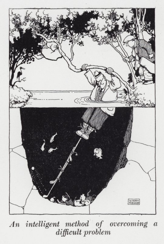 En intelligent metod för att övervinna ett svårt problem (litho) av William Heath Robinson