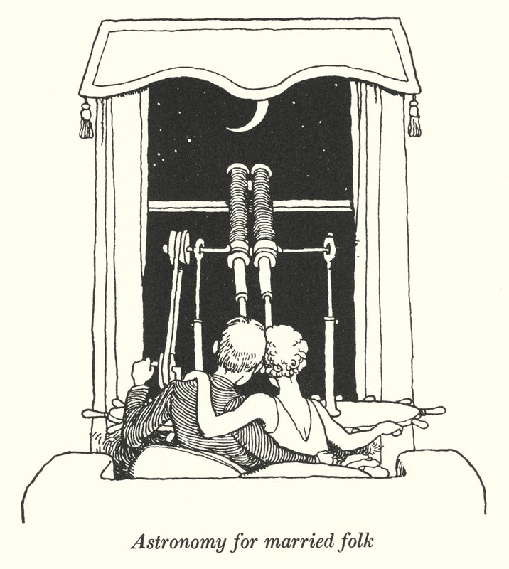 Astronomi för gift folk (litho) av William Heath Robinson