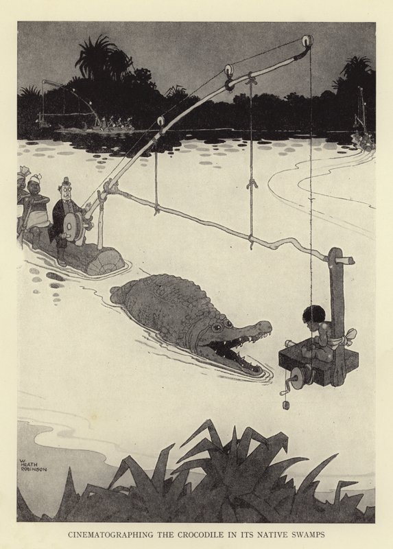 Filmar krokodilen i dess inhemska träsk av William Heath Robinson