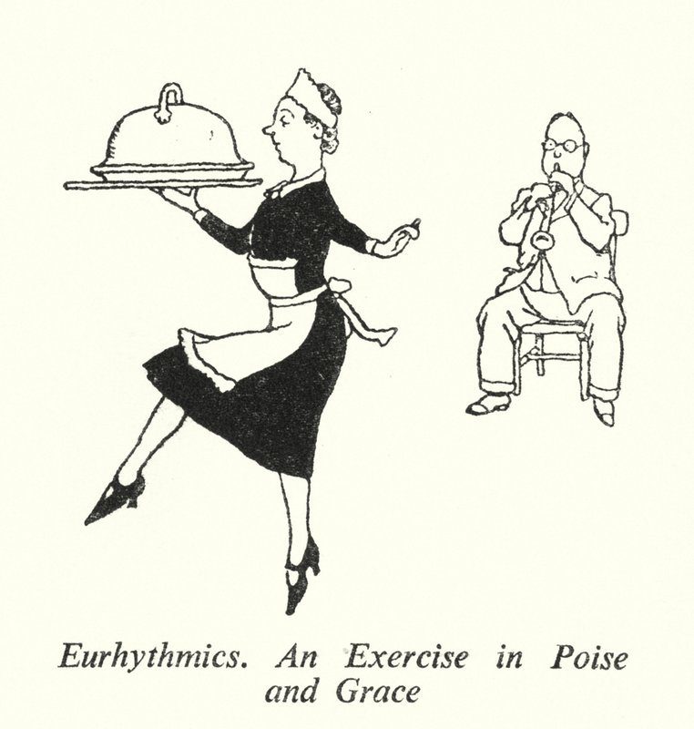 Eurhythmics, An Exercise in Poise and Grace (litho) av William Heath Robinson