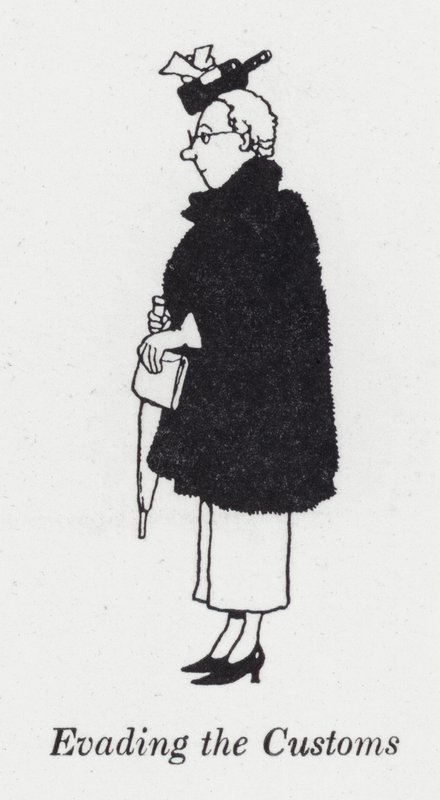 Undvika tullen (litho) av William Heath Robinson
