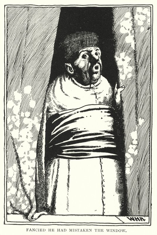 Trodde att han hade misstagit fönstret (gravyr) av William Heath Robinson
