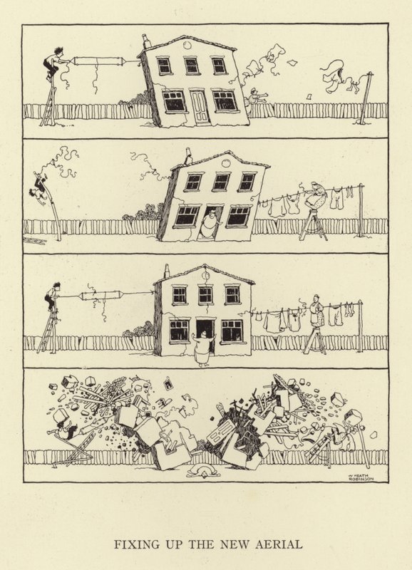 Fixar den nya antennen av William Heath Robinson