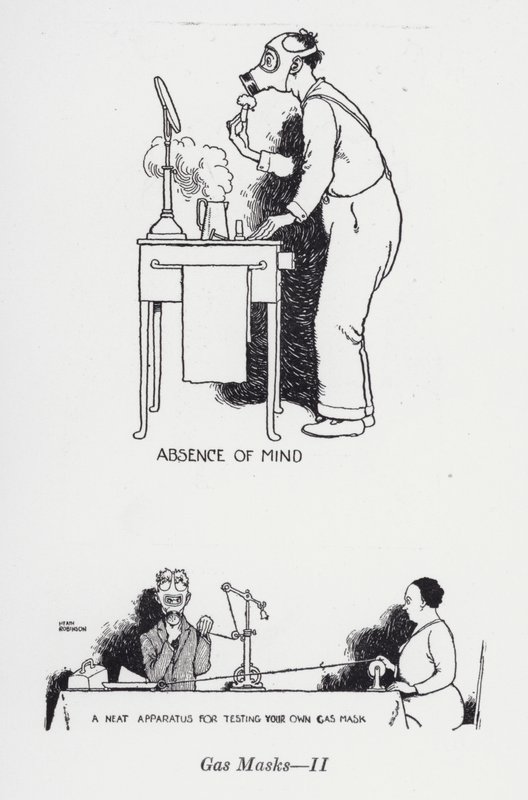 Gasmasker - II (bilder) av William Heath Robinson