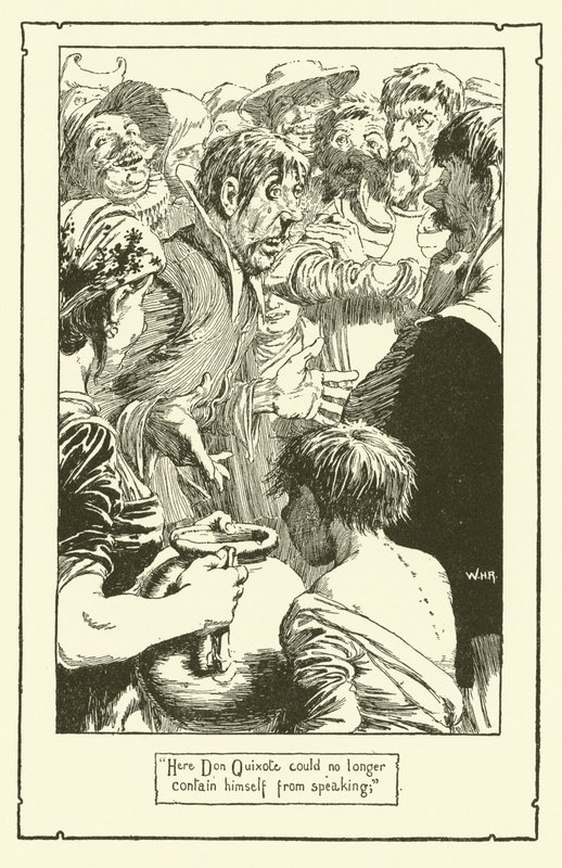 Illustration för Don Quijote (litho) av William Heath Robinson