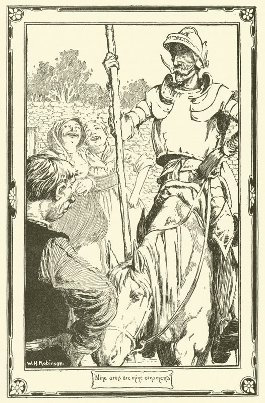 Illustration för Don Quijote (litho) av William Heath Robinson