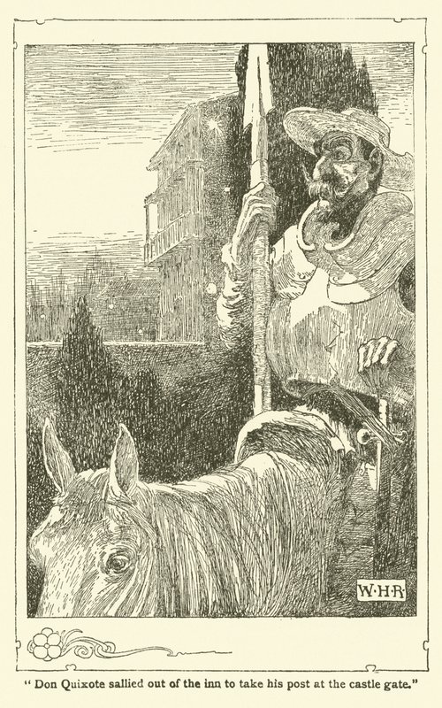 Illustration för Don Quijote (litho) av William Heath Robinson