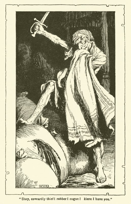 Illustration för Don Quijote (litho) av William Heath Robinson