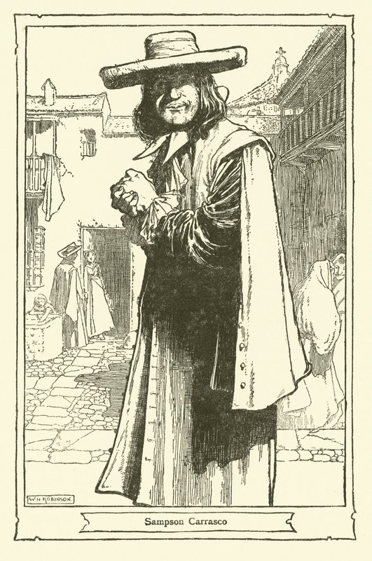 Illustration för Don Quijote (litho) av William Heath Robinson