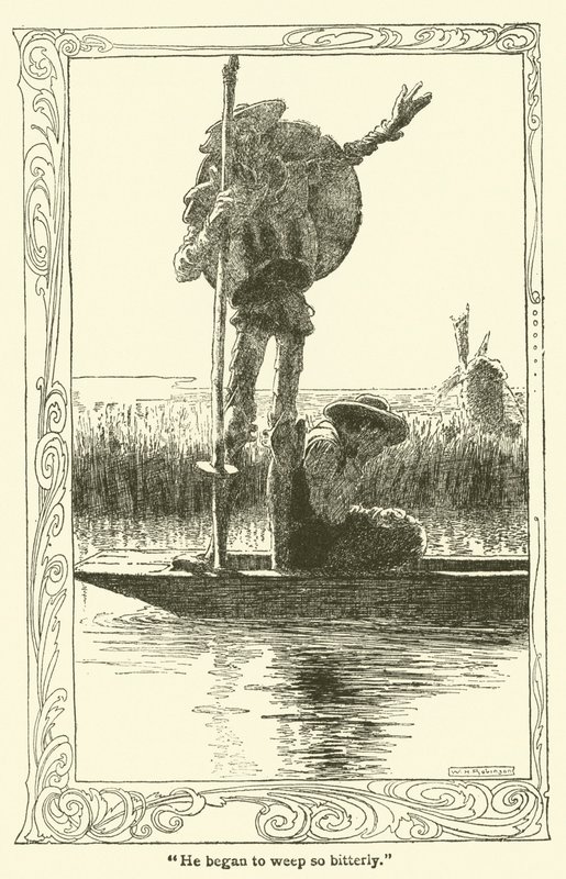 Illustration för Don Quijote (litho) av William Heath Robinson