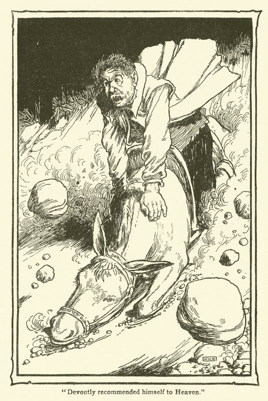 Illustration för Don Quijote (litho) av William Heath Robinson