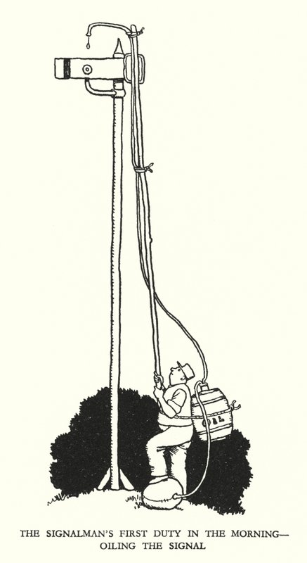 Illustration för Railway Ribaldry av W Heath Robinson (litho) av William Heath Robinson