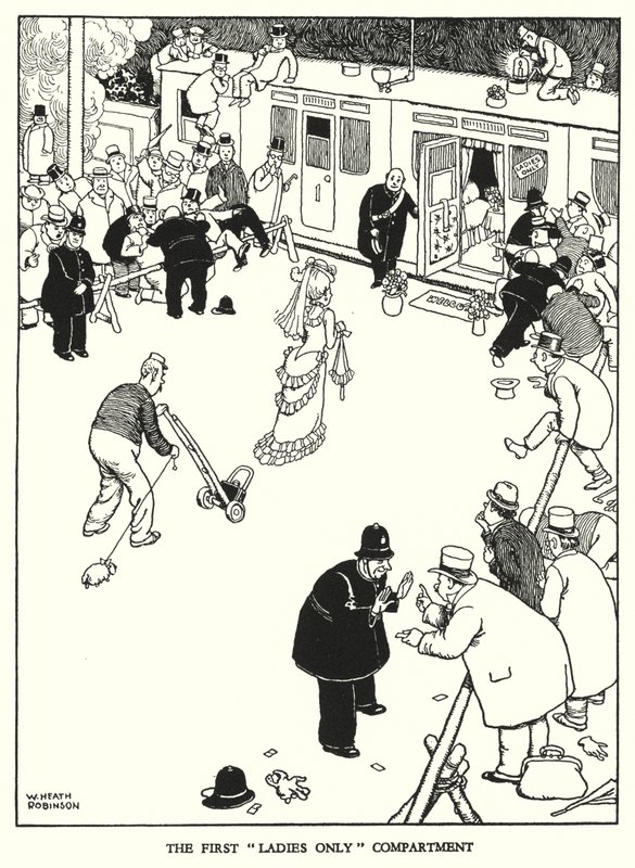 Illustration för Railway Ribaldry av W Heath Robinson (litho) av William Heath Robinson