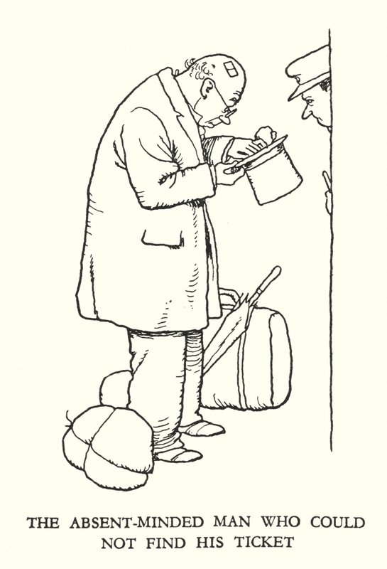 Illustration för Railway Ribaldry av W Heath Robinson (litho) av William Heath Robinson