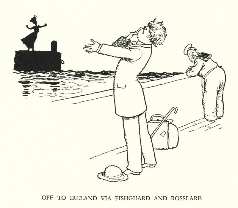 Illustration för Railway Ribaldry av W Heath Robinson (litho) av William Heath Robinson