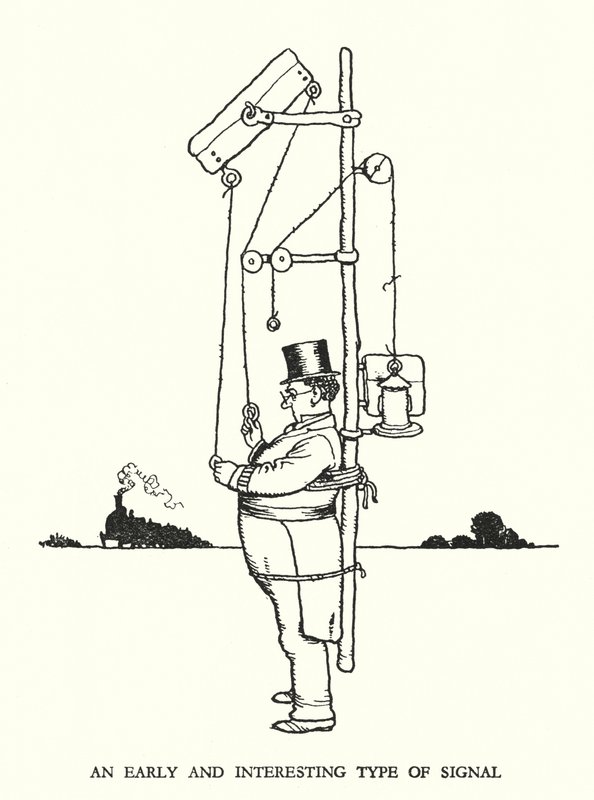 Illustration för Railway Ribaldry av W Heath Robinson (litho) av William Heath Robinson