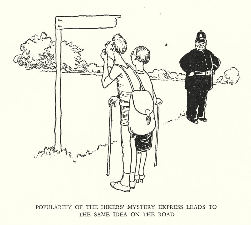 Illustration för Railway Ribaldry av W Heath Robinson (litho) av William Heath Robinson