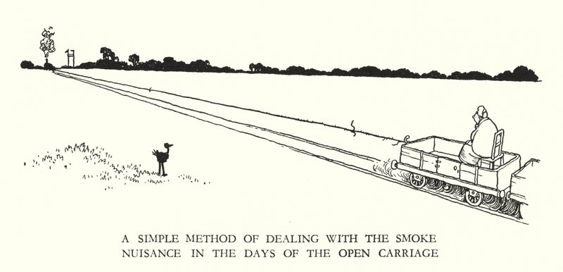 Illustration för Railway Ribaldry av W Heath Robinson (litho) av William Heath Robinson