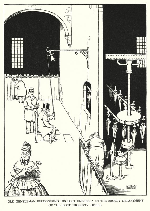 Illustration för Railway Ribaldry av W Heath Robinson (litho) av William Heath Robinson