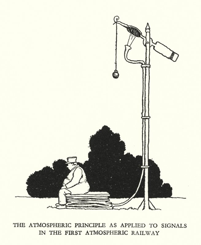 Illustration för Railway Ribaldry av W Heath Robinson (litho) av William Heath Robinson