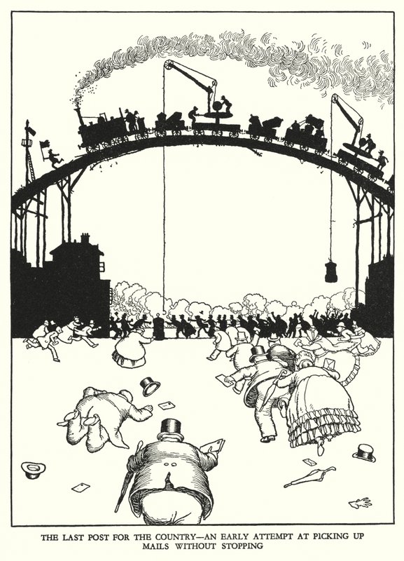 Illustration för Railway Ribaldry av W Heath Robinson (litho) av William Heath Robinson