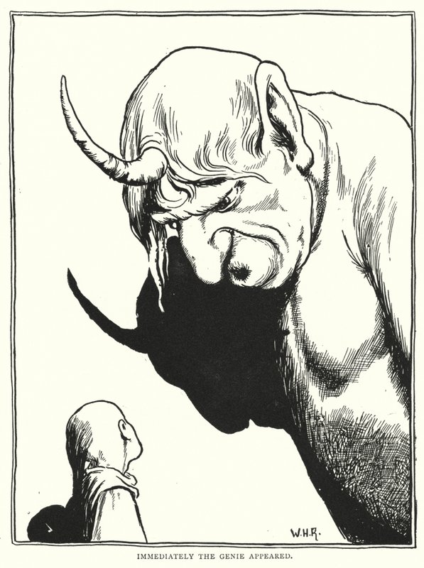 Omedelbart dök anden upp (gravyr) av William Heath Robinson