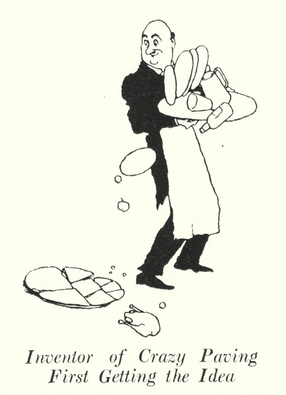 Uppfinnare av Crazy Paving Får först idén (litho) av William Heath Robinson