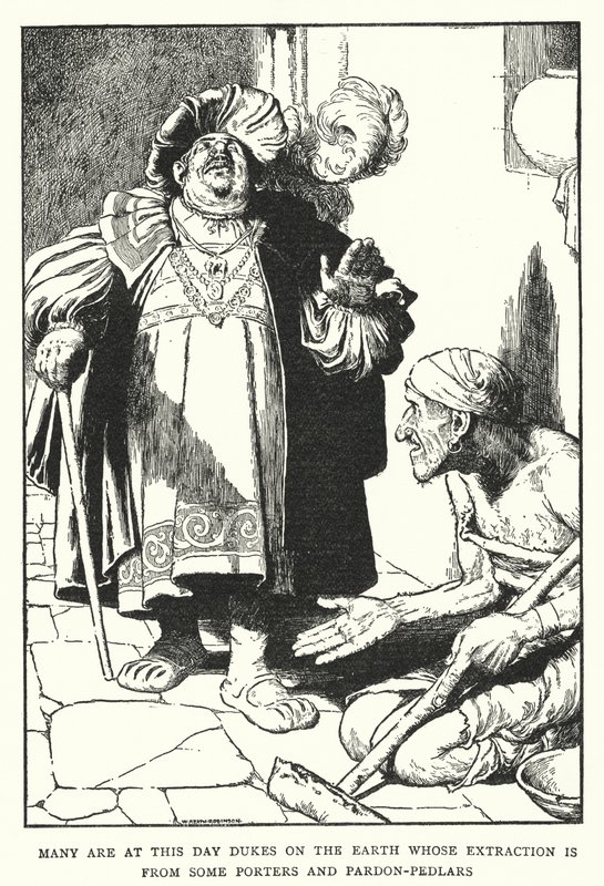 Många är i dag hertigar på jorden vars utvinning är från några bärare och benådningshandlare (litho) av William Heath Robinson