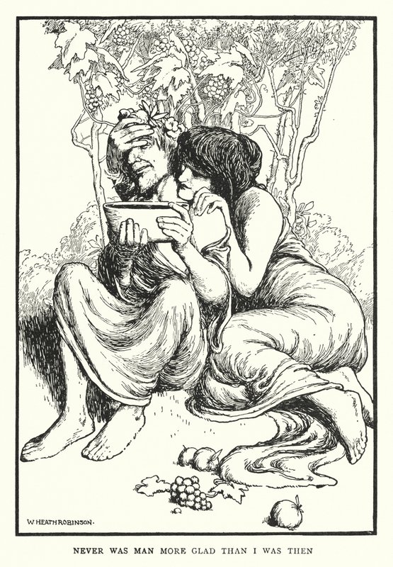 Aldrig var människan gladare än jag då (litho) av William Heath Robinson