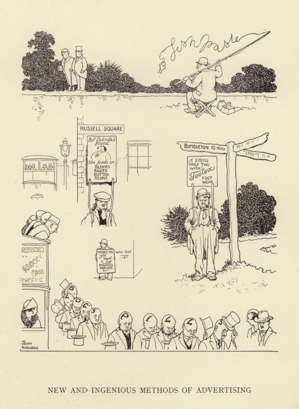 Nya och geniala metoder för reklam av William Heath Robinson