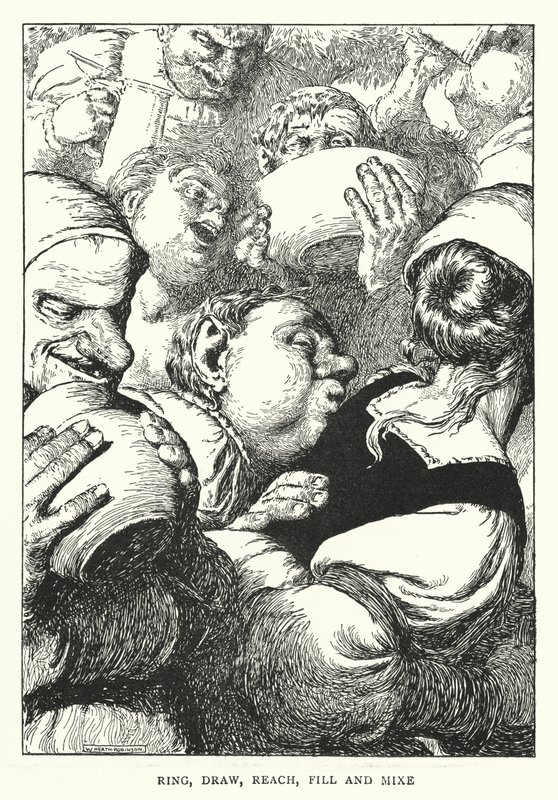 Ring, rita, nå, fyll och blanda (litho) av William Heath Robinson