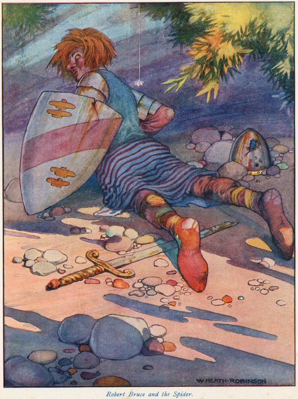 Robert Bruce och spindeln av William Heath Robinson