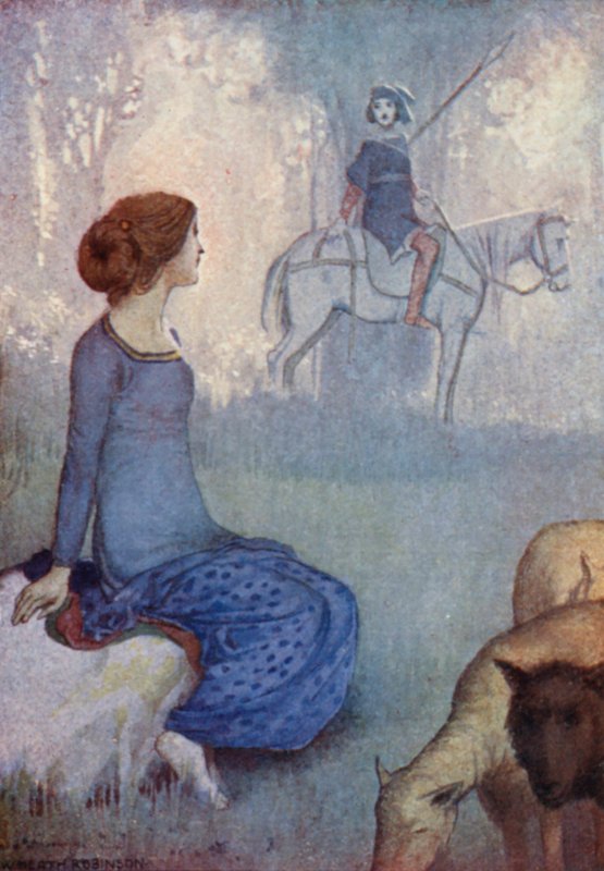 Berättelser från Chaucer (färg litho) av William Heath Robinson