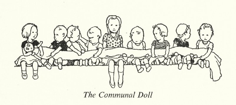 Den gemensamma dockan (litho) av William Heath Robinson