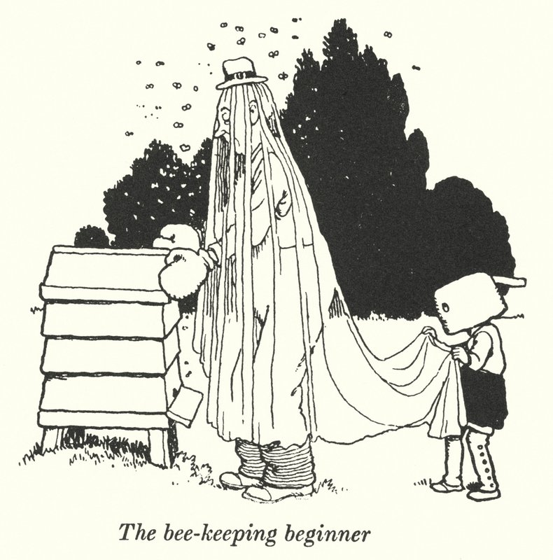 Biodlingsnybörjaren (litho) av William Heath Robinson