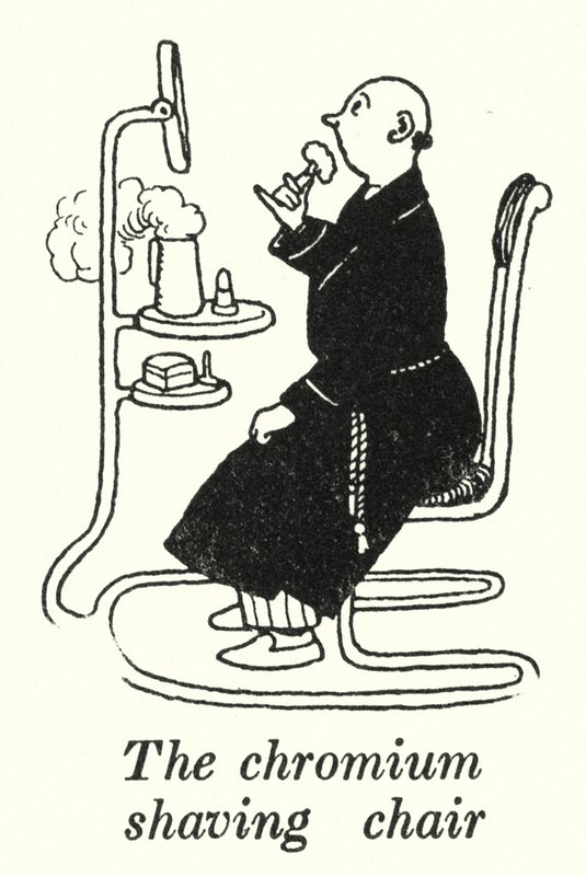 Rakstolen i krom (litho) av William Heath Robinson