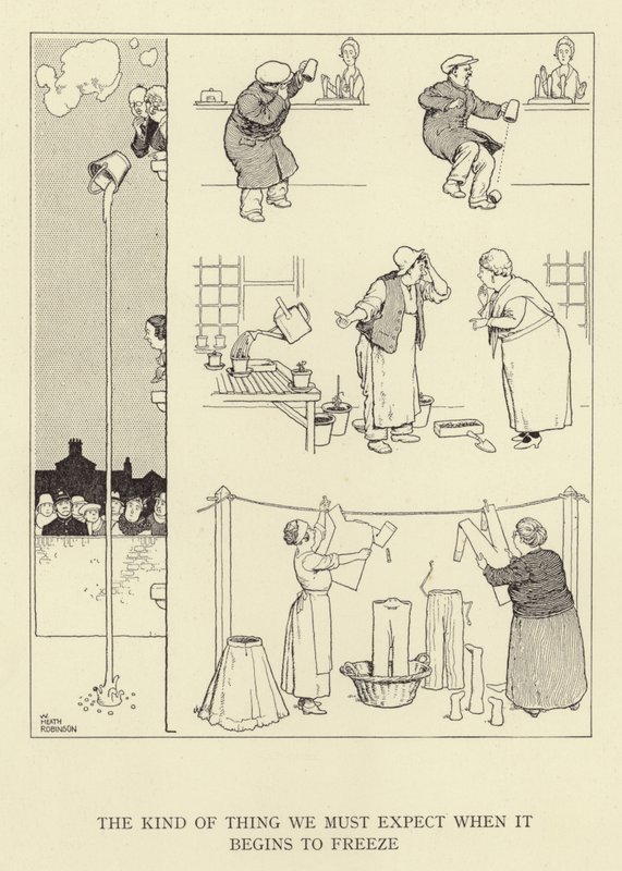 Det som vi måste förvänta oss när det börjar frysa. av William Heath Robinson