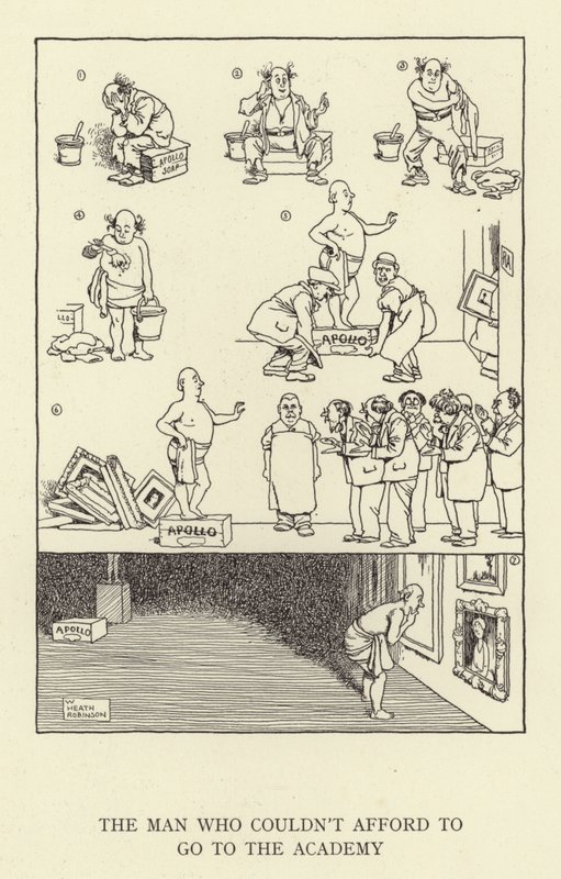 Mannen som inte hade råd att gå på akademin av William Heath Robinson