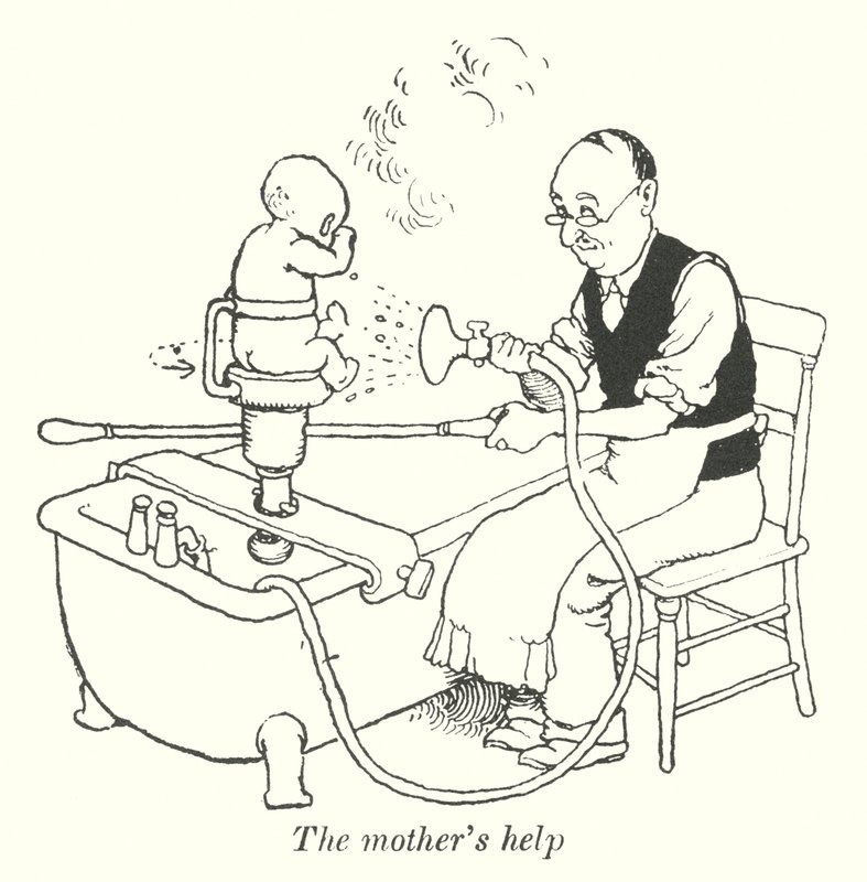 Moderns hjälp (litho) av William Heath Robinson