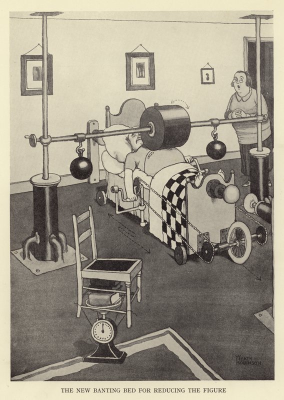 Den nya banting-sängen för att minska siffran av William Heath Robinson