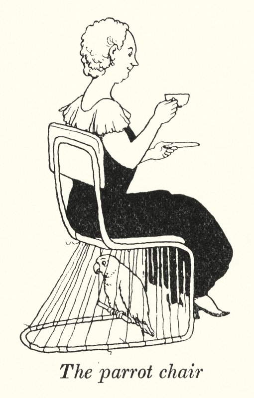Papegojstolen (litho) av William Heath Robinson