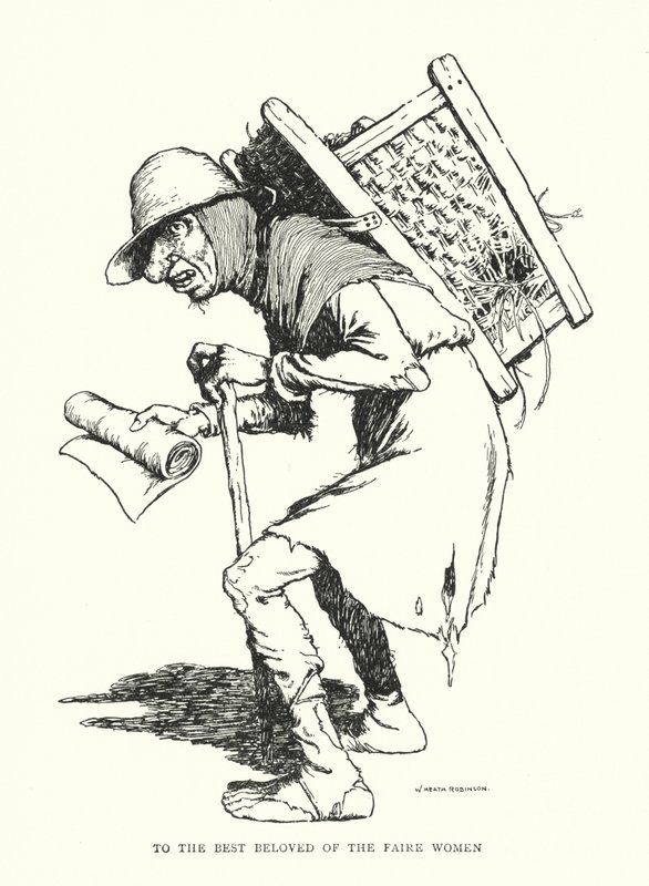 Till den mest älskade av faire kvinnorna (litho) av William Heath Robinson