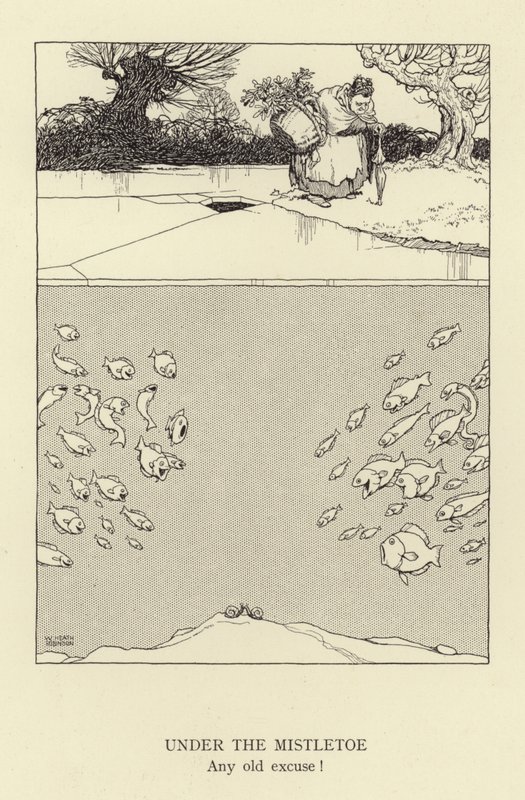 Under misteln, vilken gammal ursäkt som helst av William Heath Robinson