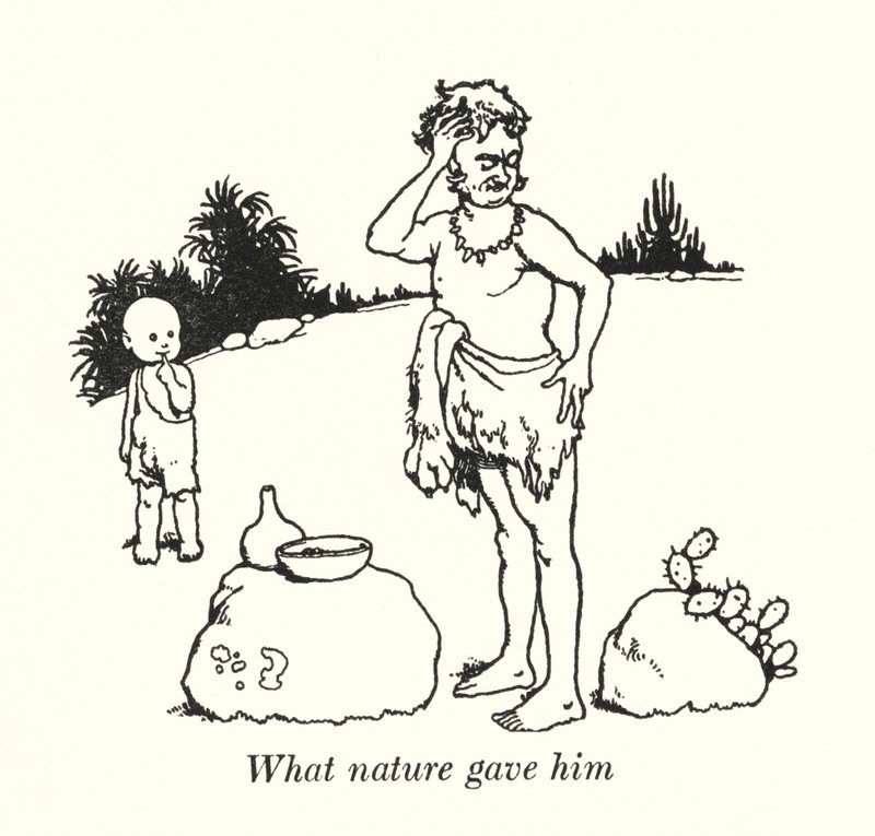 Vad naturen gav honom (litho) av William Heath Robinson