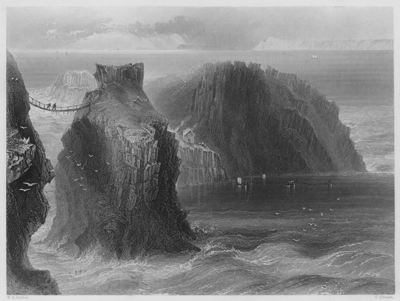 Carrick a Rede, County Antrim (gravyr) av William Henry (after) Bartlett