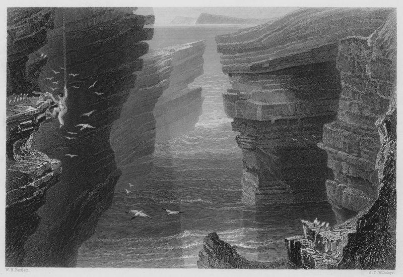 Cove i Malbay (gravyr) av William Henry (after) Bartlett