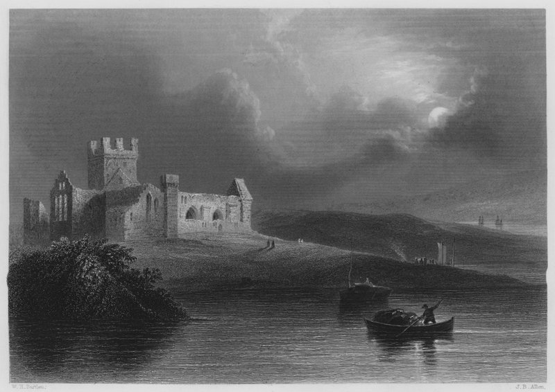 Dunbrody Abbey (gravyr) av William Henry (after) Bartlett