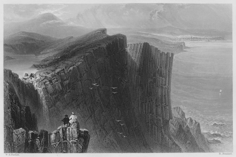Fairhead, County Antrim (gravyr) av William Henry (after) Bartlett