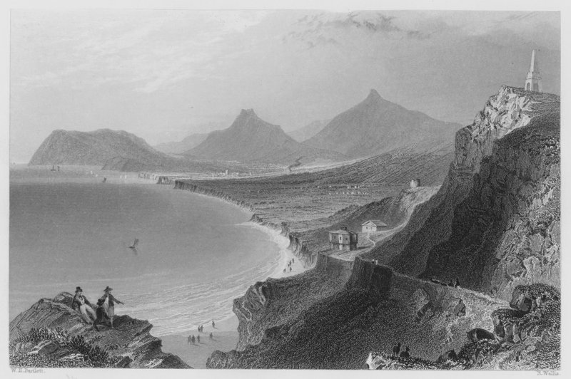Killiney Bay, County Dublin (gravyr) av William Henry (after) Bartlett