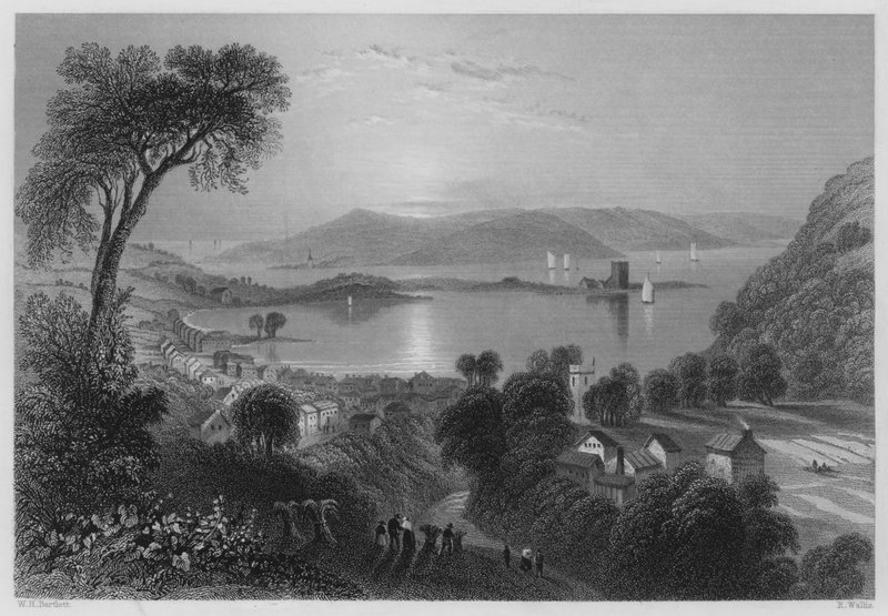 slåss (gravyr) av William Henry (after) Bartlett